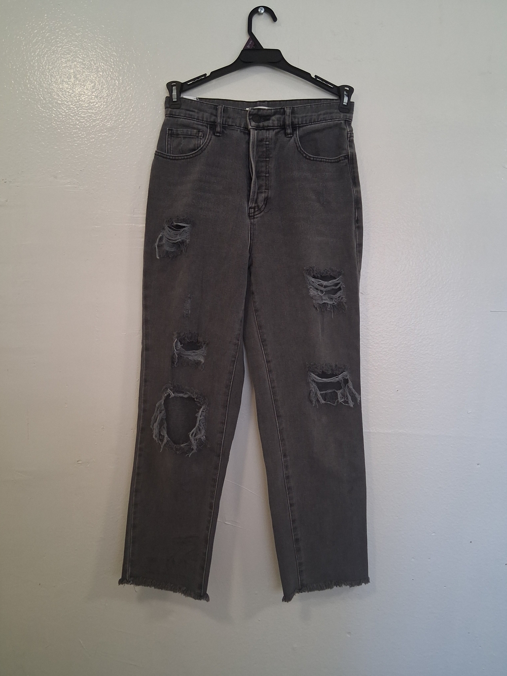 PacSun Men's Washed Black Gray Distressed Relaxed Jeans Size 26